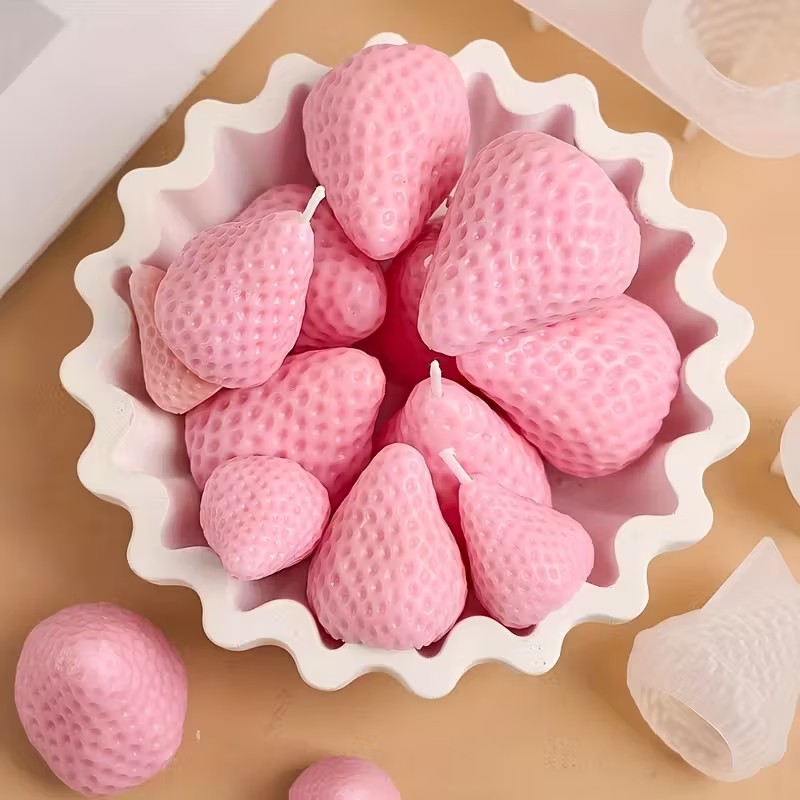 Strawberry Silicone Candle Mol - Melt Pour Soap Base review and price