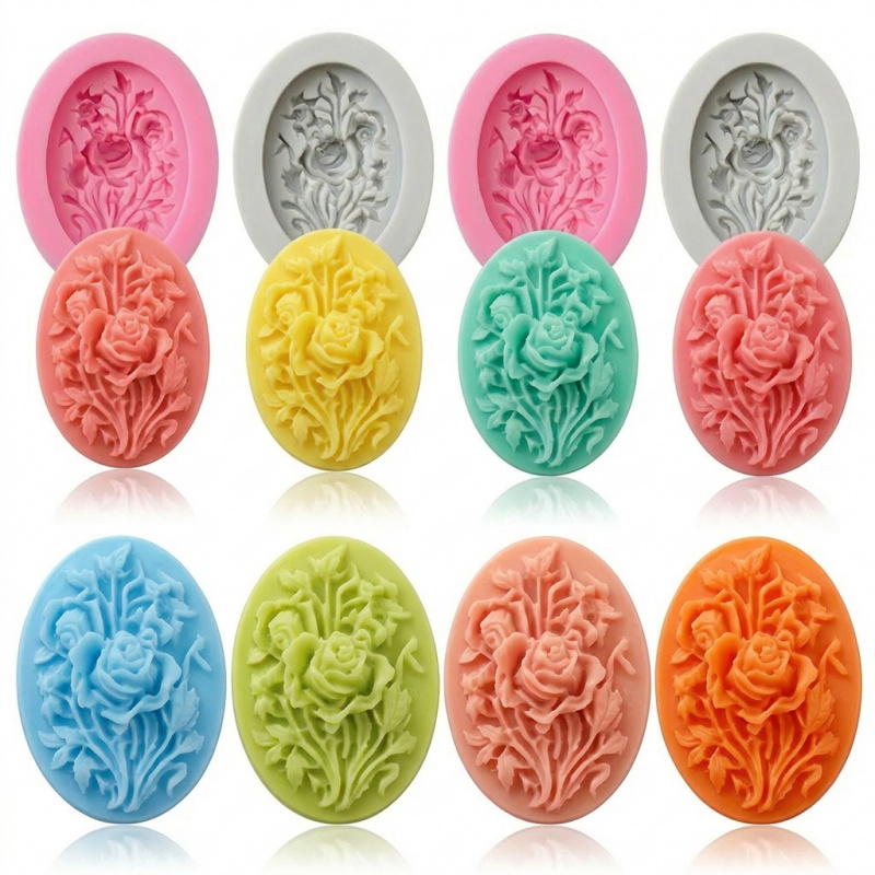4 Silicone mold with flower sh - Melt Pour Soap Base review and price
