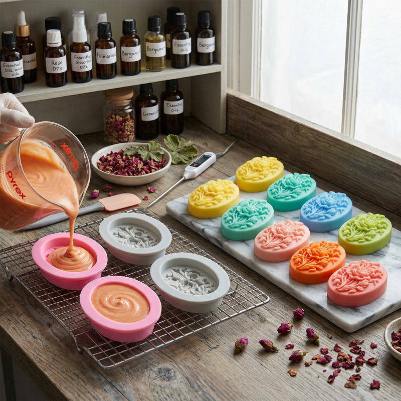 4 Silicone mold with flower sh - Melt Pour Soap Base review and price