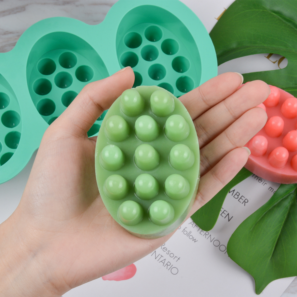 4 Hole Oval Massage Soap Silic - Soap Making Business review and price