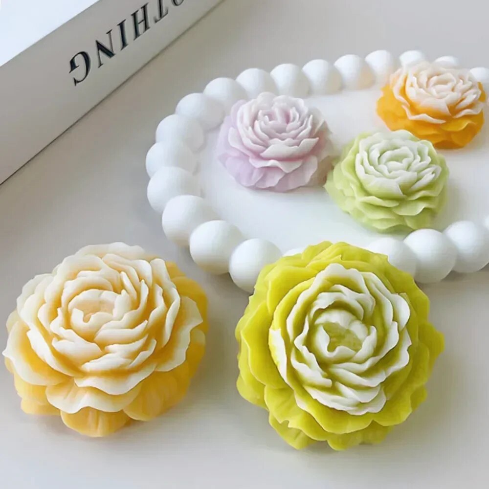 3D Peony Candle Silicone Mold  - Soap Making Business review and price